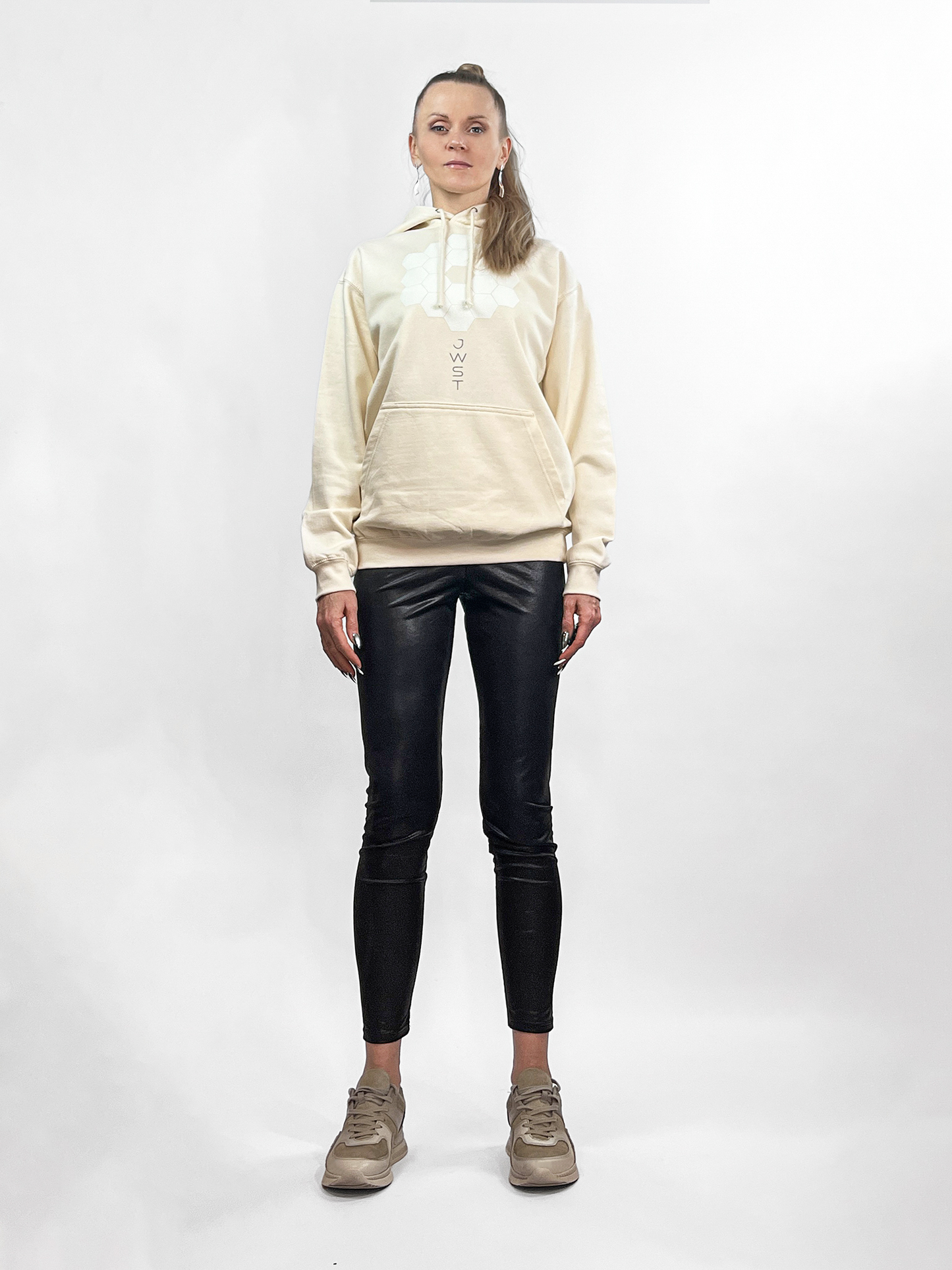 JWST-Inspired Unisex Hoodie. Cosmic Elegance with Glow-in-the-Dark Puff Print. Men Women