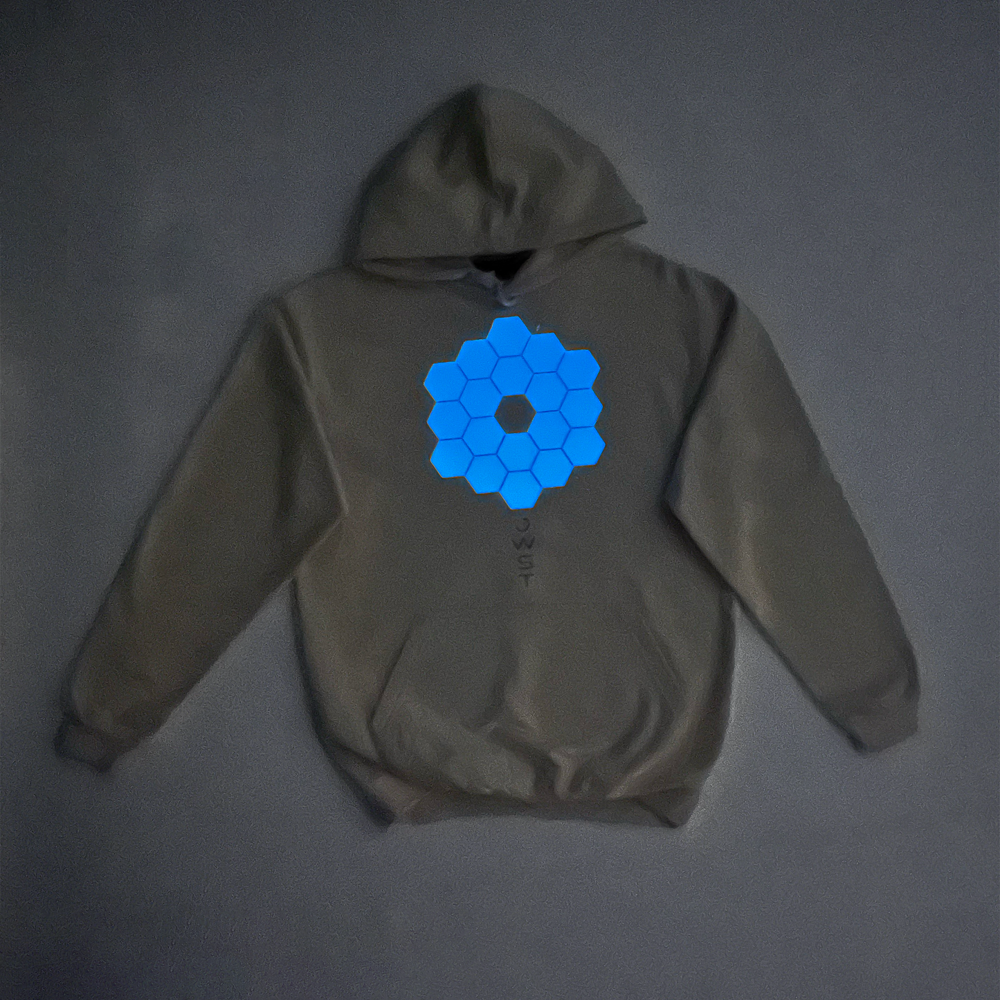 JWST-Inspired Unisex Hoodie. Cosmic Elegance with Glow-in-the-Dark Puff Print. Men Women