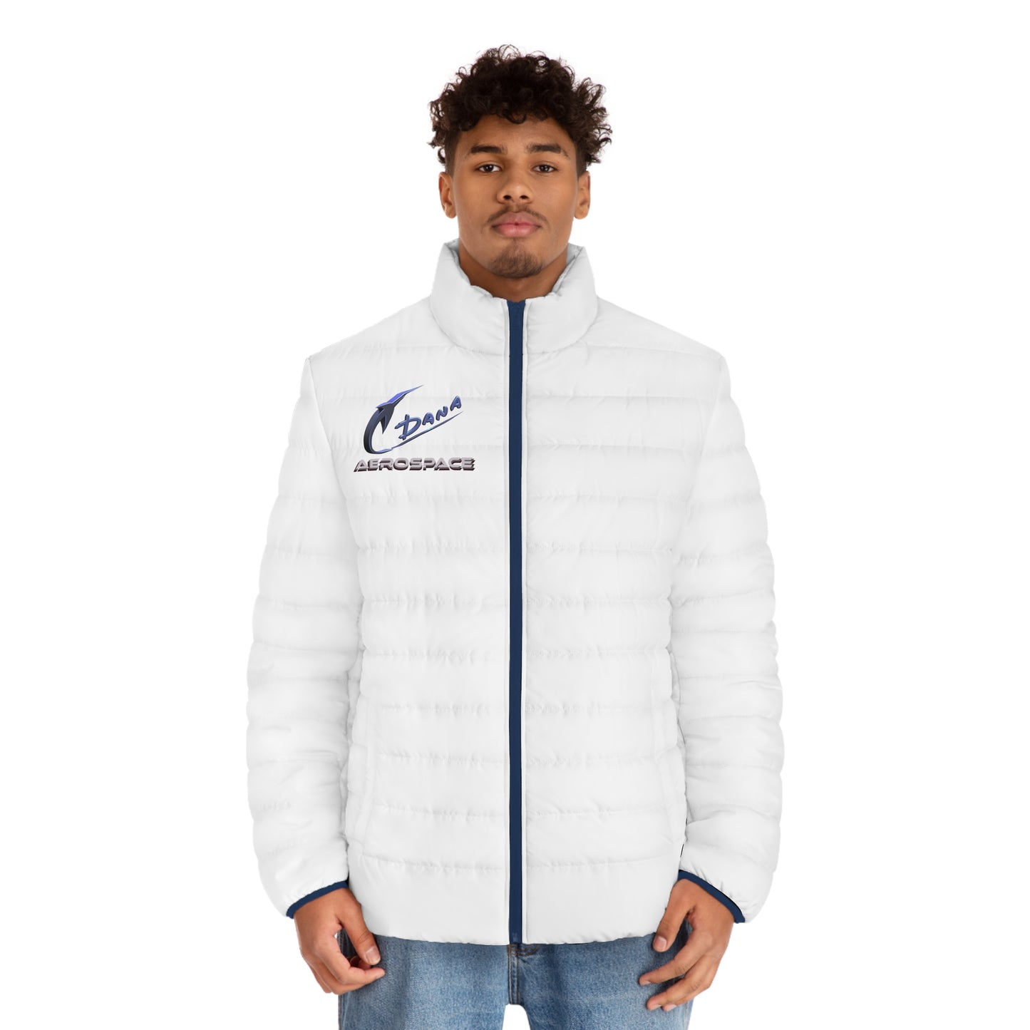 Stylish Men's Puffer Jacket, Winter Outerwear, Cozy Fashion, AOP Design, Perfect for Outdoor Adventures