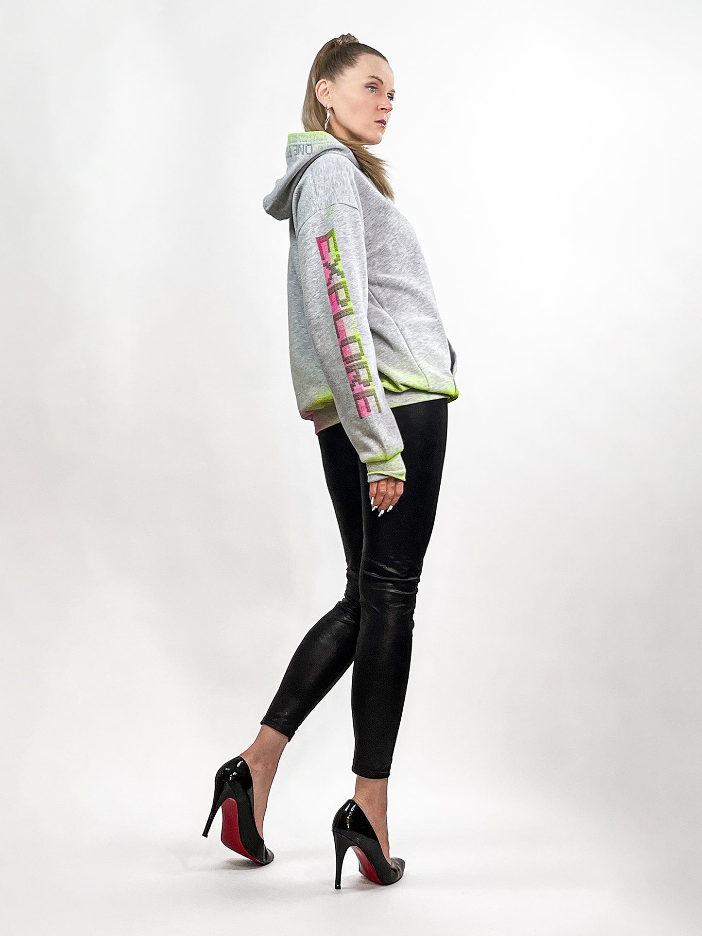 Pixelated Fighter Unisex Hoodie: Legendary Cosmic Arcade Design. Men Women